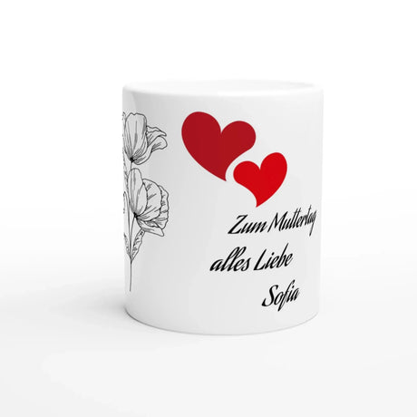 Dekoration mit Charakter. Weiße Keramiktasse - personalisiertes Geschenk: für stilvolle Raumgestaltung. Eine besondere Bereicherung für jeden Raum.