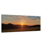Abendrot in den Hügeln - Landschaftsbild auf Leinwand im Westerwald – Wandbild auf Leinwand für Wohn- und Arbeitsräume