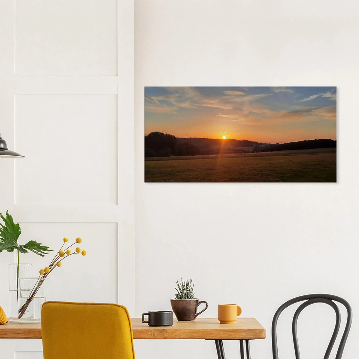 Abendrot in den Hügeln - Landschaftsbild auf Leinwand im Westerwald – Kunstdruck auf Leinwand als zeitlose Wanddekoration