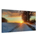 Hochwertiger Kunstdruck auf Leinwand – Abendsonne Westerwald – Wandbild auf Leinwand für Wohn- und Arbeitsräume