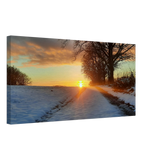 Dekoration mit Charakter. Hochwertiger Kunstdruck auf Leinwand – Abendsonne Westerwald: zeitlos und harmonisch. Schlicht, elegant und wirkungsvoll.