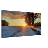Dekoration mit Charakter. Hochwertiger Kunstdruck auf Leinwand – Abendsonne Westerwald: für stilvolle Raumgestaltung. Schlicht, elegant und wirkungsvoll.