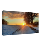 Dekoration mit Charakter. Hochwertiger Kunstdruck auf Leinwand – Abendsonne Westerwald: zeitlos und harmonisch. Schlicht, elegant und wirkungsvoll.