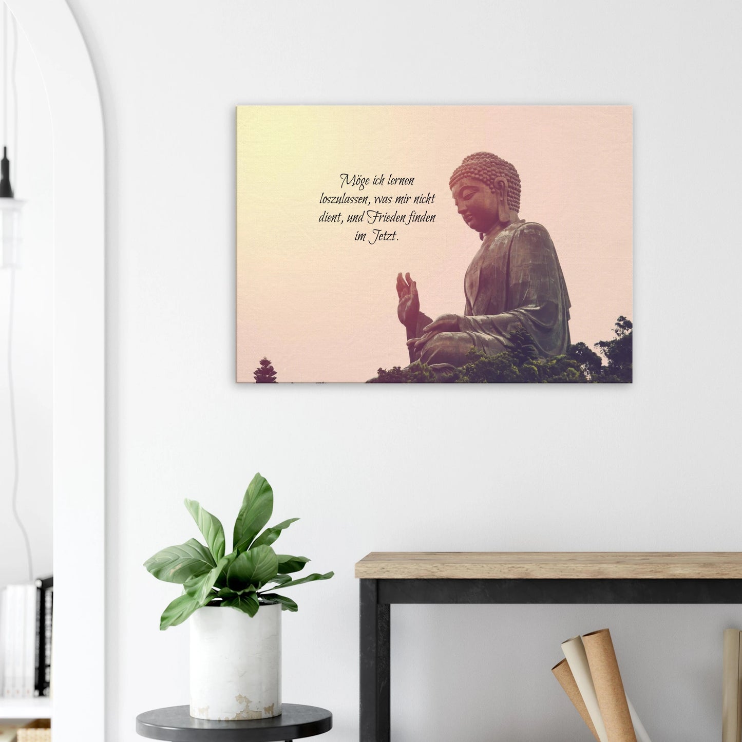 Stimmungsvolle Wandkunst für stilvolle Räume. Tibetan Kraftgebete Canvas Print – Immersive Art Experience: für stilvolle Raumgestaltung. Schlicht, elegant und wirkungsvoll.