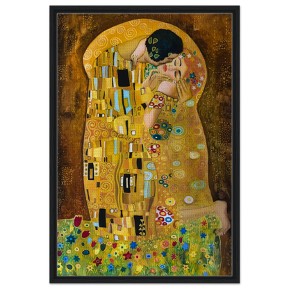Ein Ausdruck moderner Ästhetik. Gustav Klimt Der Kuss - Gerahmte Leinwand 70x100 cm: passt in jedes Ambiente. Eine besondere Bereicherung für jeden Raum.