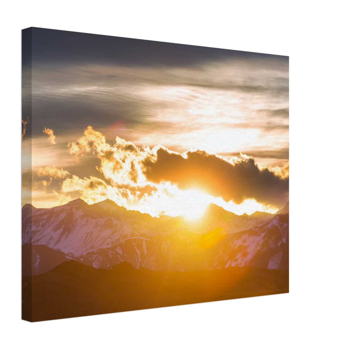 Stimmungsvolle Wandkunst für stilvolle Räume. Hochwertiger Kunstdrucke auf Leinwand -  Sonnenaufgang: passt in jedes Ambiente. Schlicht, elegant und wirkungsvoll.