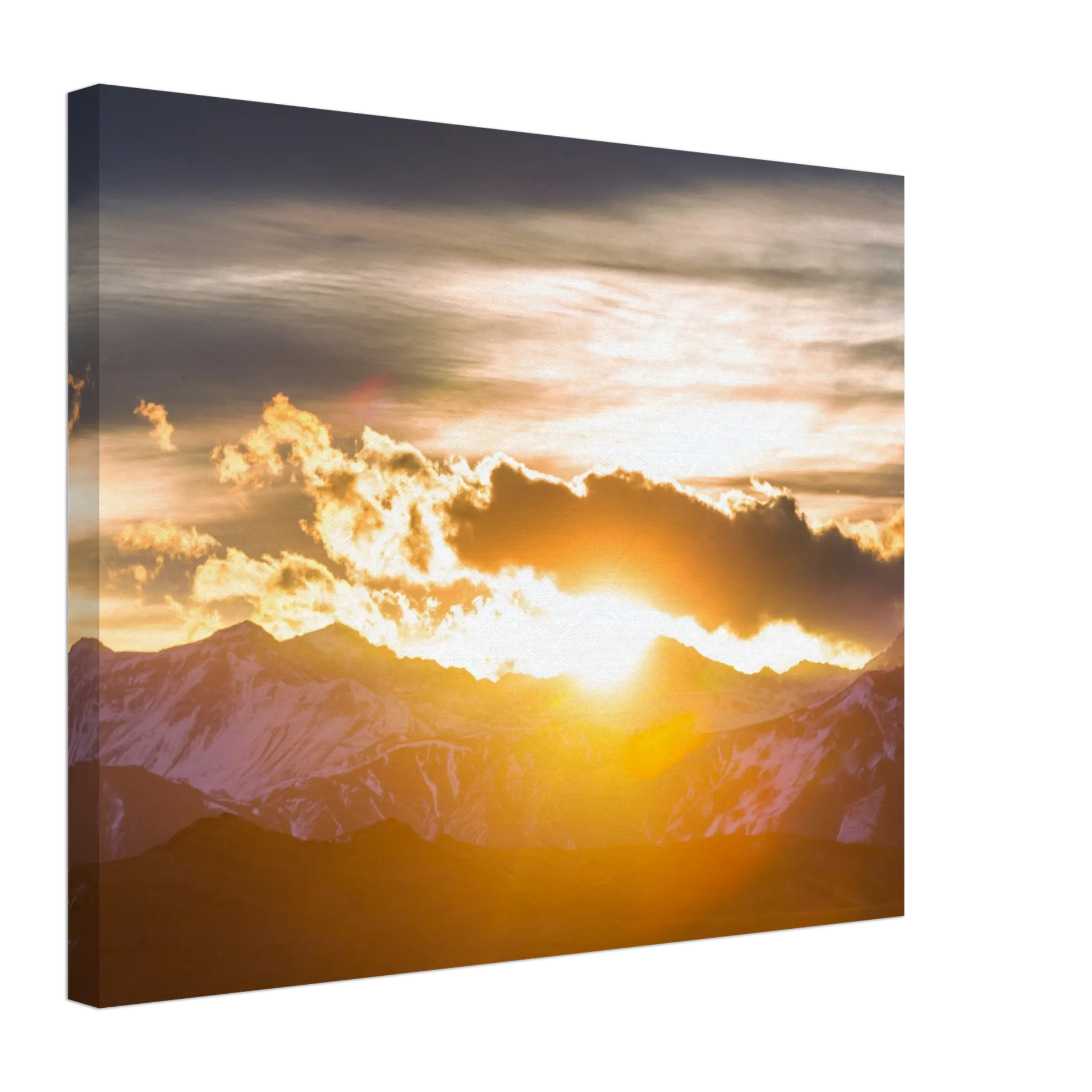 Stimmungsvolle Wandkunst für stilvolle Räume. Hochwertiger Kunstdrucke auf Leinwand -  Sonnenaufgang: passt in jedes Ambiente. Schlicht, elegant und wirkungsvoll.