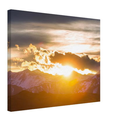 Stimmungsvolle Wandkunst für stilvolle Räume. Hochwertiger Kunstdrucke auf Leinwand -  Sonnenaufgang: passt in jedes Ambiente. Schlicht, elegant und wirkungsvoll.