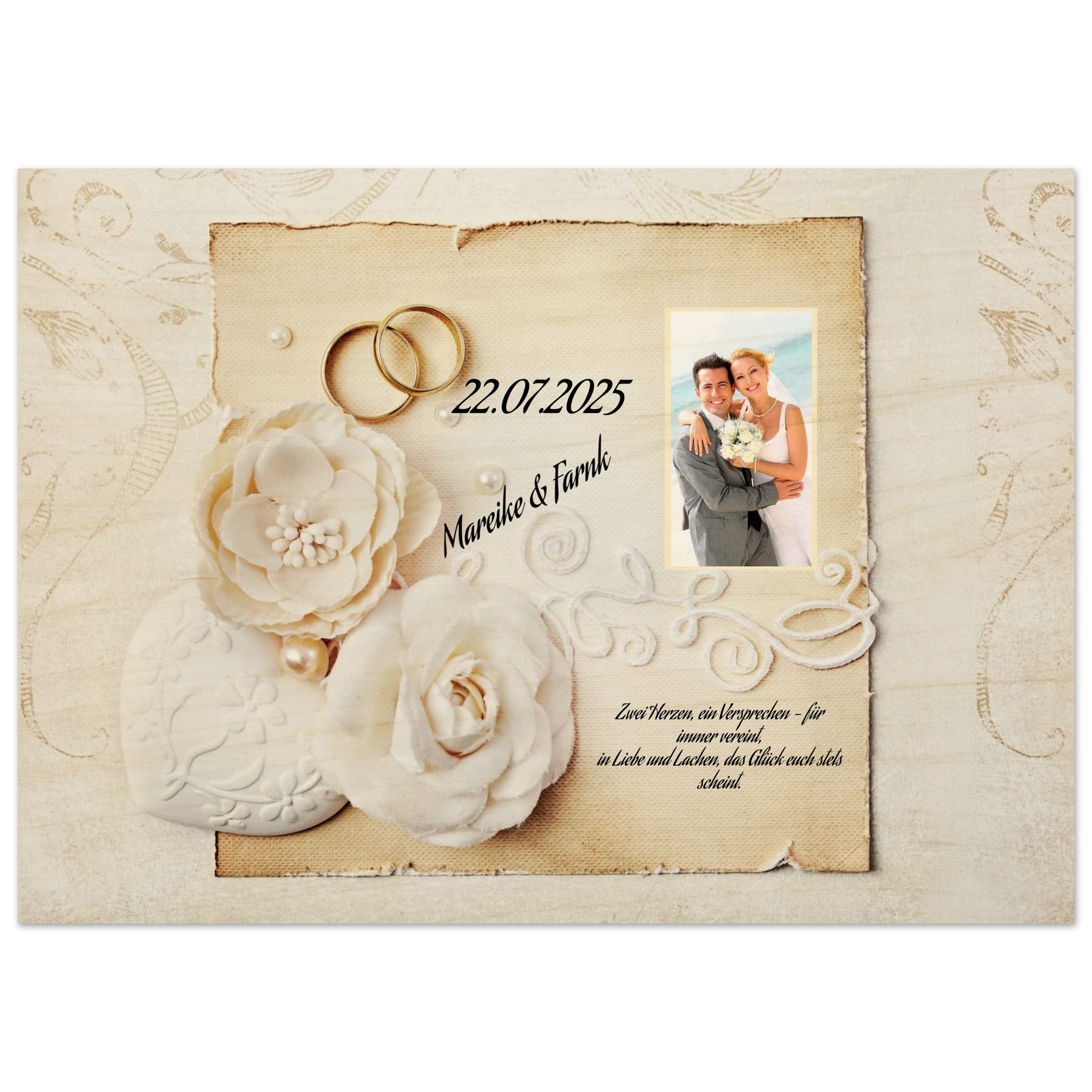 Einzigartige Erinnerung an einen besonderen Tag. Geschenk zur Hochzeit - Hochwertiger Holzdruck aus Birkenholz für rustikale Wandkunst: für einen besonderen Platz im Herzen. Eine besondere Geste mit Bedeutung.