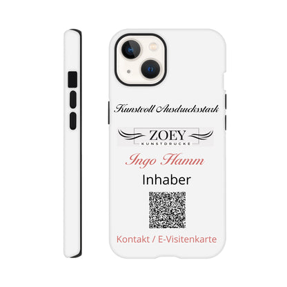 Ein Ausdruck moderner Ästhetik. Hartschalen Phone Case für iPhone – QR-Code Visitenkarte: für stilvolle Raumgestaltung. Eine besondere Bereicherung für jeden Raum.