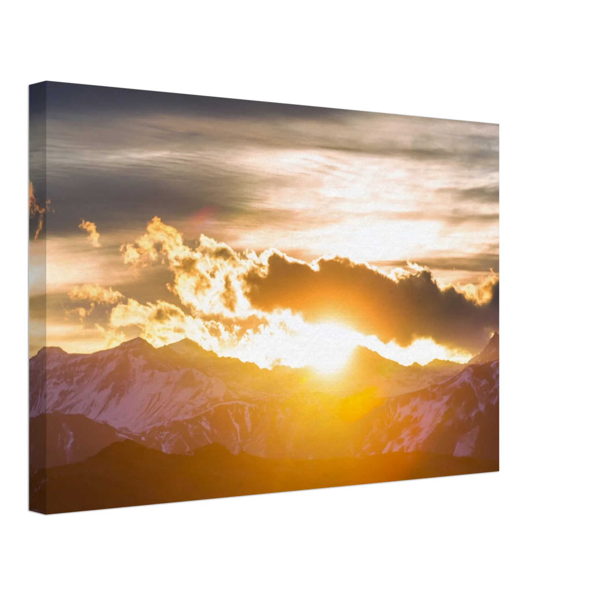 Ein Ausdruck moderner Ästhetik. Hochwertiger Kunstdrucke auf Leinwand -  Sonnenaufgang: zeitlos und harmonisch. Eine besondere Bereicherung für jeden Raum.
