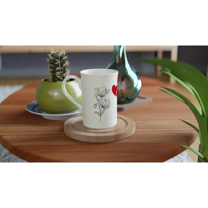 Weiße schmale Porzellantasse (10 oz) - Zoey Kunstdrucke