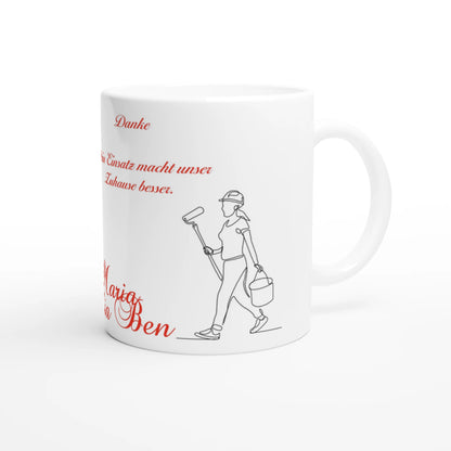 Dekoration mit Charakter. Personalized Cleaning Lady Gift Mug – Custom Ceramic 11oz with Colored Accents: zeitlos und harmonisch. Eine besondere Bereicherung für jeden Raum.