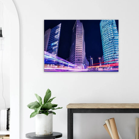 Berlin bei Nacht Canvas Art Print – Premium Textured Wandbild – Leinwandbild mit hochwertigem Motivdruck