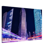 Berlin bei Nacht Canvas Art Print – Premium Textured Wandbild – Leinwandbild auf Holzkeilrahmen mit Motivdruck
