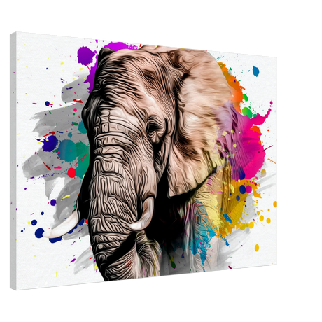 Stimmungsvolle Wandkunst für stilvolle Räume. Leinwanddruck Elefant - Verbesserte Textur 70x100: zeitlos und harmonisch. Schlicht, elegant und wirkungsvoll.