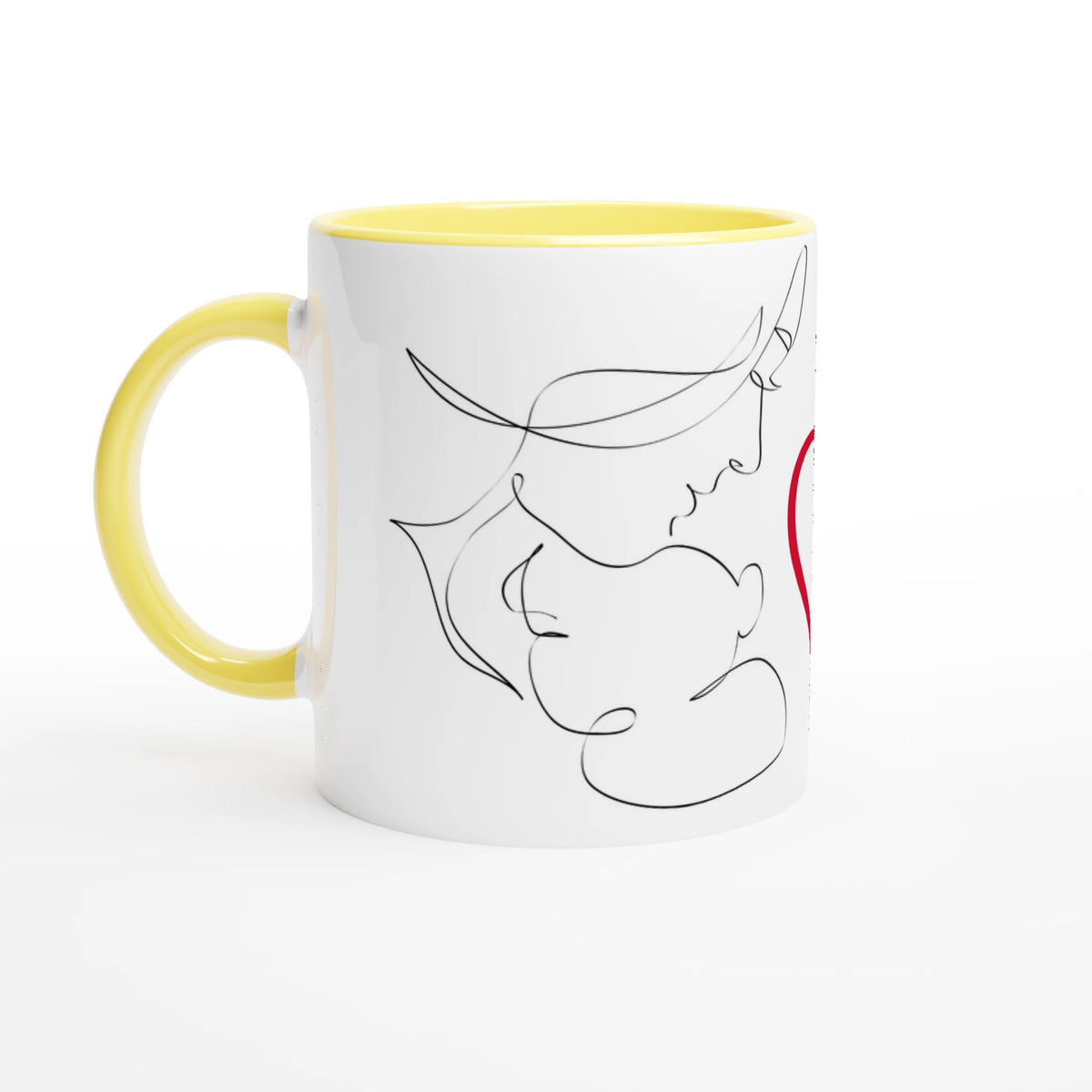 Dekoration mit Charakter. Bunte Tasse bedruckt- Keramiktasse mit Farbiger Innenseite und Wunschtest: zeitlos und harmonisch. Eine besondere Bereicherung für jeden Raum.