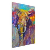 Leinwand Kunstdruck Bunter Elefant – Lebendige Farben 70x100 cm – Wandbild auf Leinwand für Wohn- und Arbeitsräume