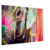 Dekoration mit Charakter. Leinwandbild Kunstdruck Bunter Elefant 70x100 cm / 28x40″: für stilvolle Raumgestaltung. Schlicht, elegant und wirkungsvoll.
