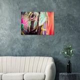Stimmungsvolle Wandkunst für stilvolle Räume. Leinwandbild Kunstdruck Bunter Elefant 70x100 cm / 28x40″: zeitlos und harmonisch. Eine besondere Bereicherung für jeden Raum.