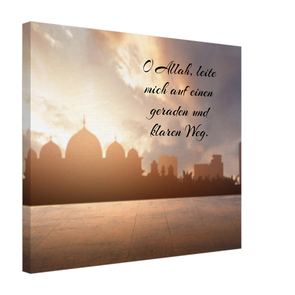 Stimmungsvolle Wandkunst für stilvolle Räume. Islamische Kraftgebete auf Leinwand – Hochwertiger Canvasdruck für spirituelle Momente: zeitlos und harmonisch. Schlicht, elegant und wirkungsvoll.