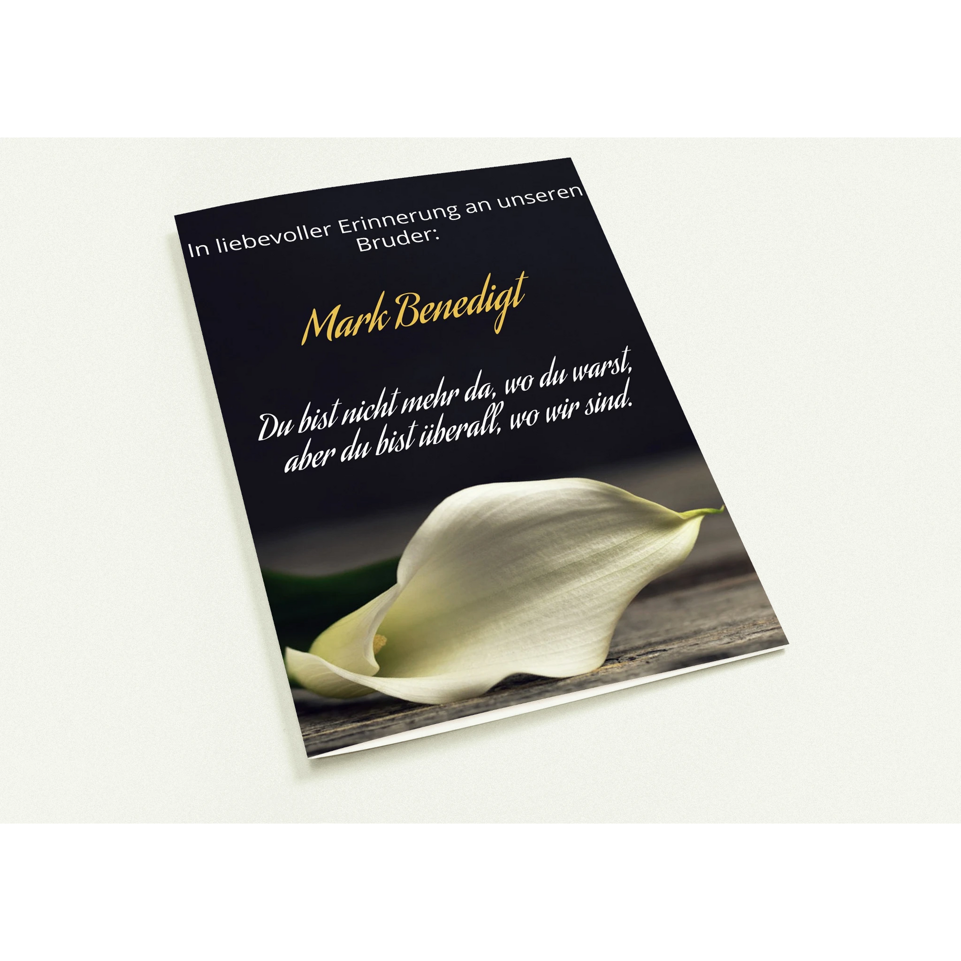 Dekoration mit Charakter. Trauerspruch Bruder- Dankeskarte handgemacht als Kunstdruck: zeitlos und harmonisch. Eine besondere Bereicherung für jeden Raum.