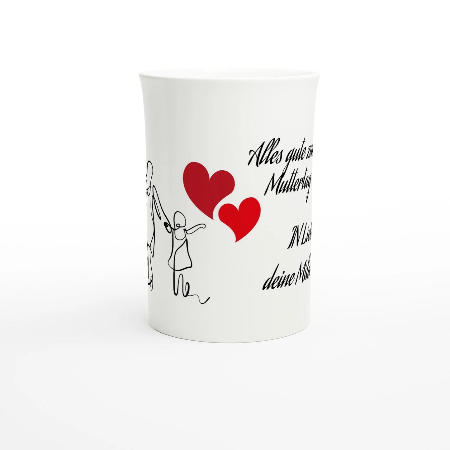 Weiße schmale Porzellantasse (10 oz) - Zoey Kunstdrucke