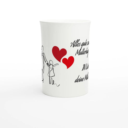 Weiße schmale Porzellantasse (10 oz) - Zoey Kunstdrucke