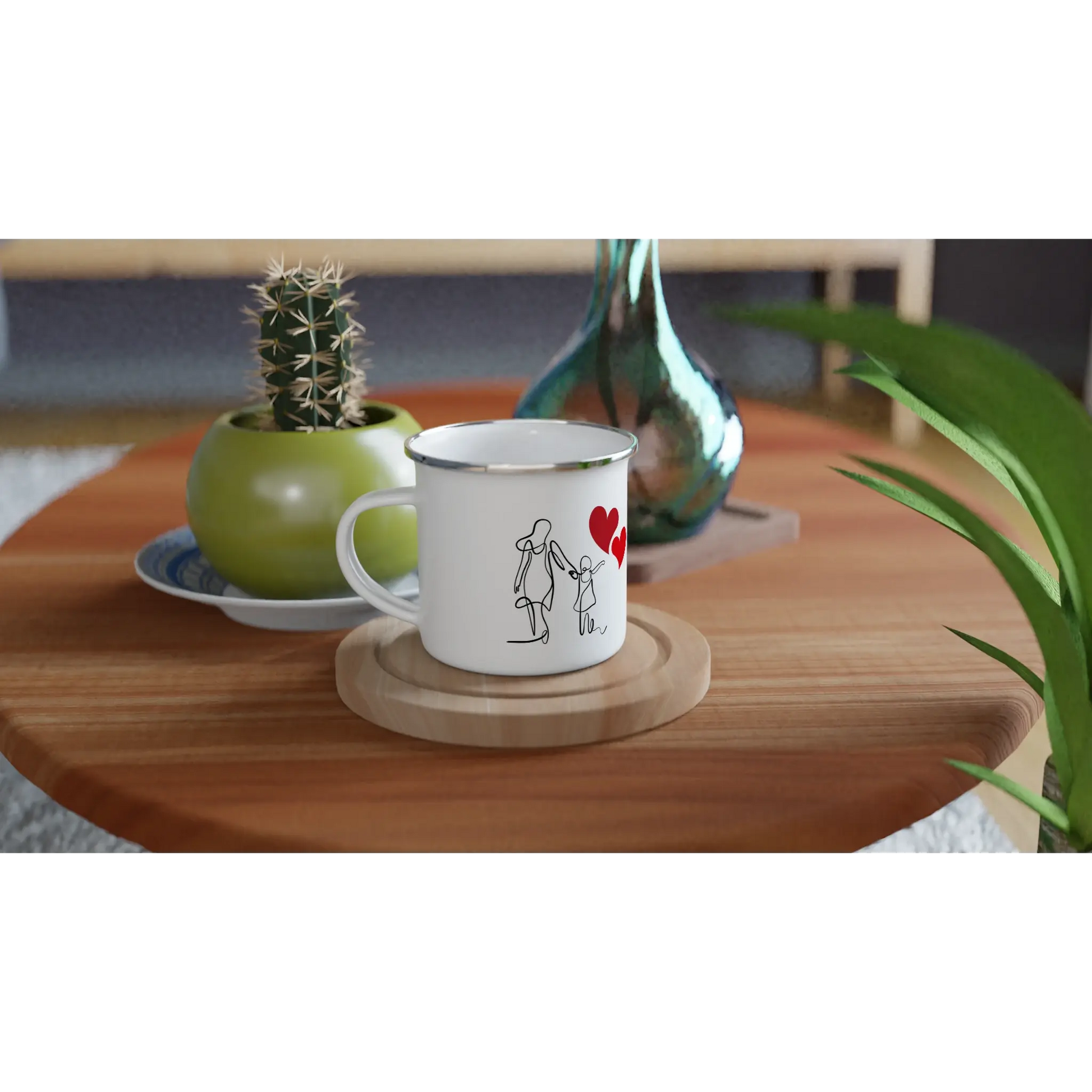 Weiße Emaille-Tasse zum Muttertag personalisieren 💕 - Zoey Kunstdrucke