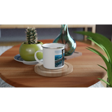 Liebevoll gestaltete personalisierte Tasse. Personalisierbare Weiße Emaille-Tasse mit Schriftzug – 12oz Campingbecher: spülmaschinenfest und mikrowellengeeignet. Ein besonderer Genuss für Kaffee- oder Teeliebhaber.
