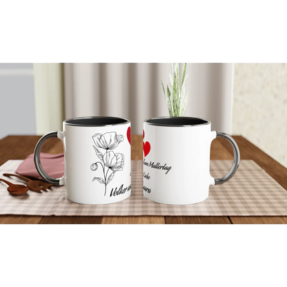 Weiße Keramiktasse 11oz mit Farbe an der Innenseite - Zoey Kunstdrucke