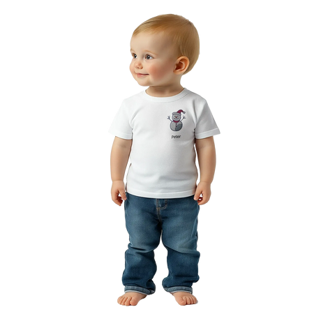 Dekoration mit Charakter. Classic Baby Crewneck T-shirt personalisiertes Kindershirt zu Weihnachten🎅: für stilvolle Raumgestaltung. Eine besondere Bereicherung für jeden Raum.
