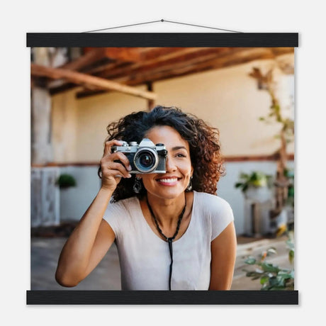 Individuelles Selbstportrait Poster mit Holzleisten – Dein Foto als Kunstwerk – Kunstdruck auf Holz als natürliche Wanddekoration