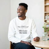 Dekoration mit Charakter. Classic Unisex Crewneck Sweatshirt | Gildan® 18000 persnalisierbar: zeitlos und harmonisch. Schlicht, elegant und wirkungsvoll.