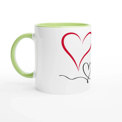 Liebevoll gestaltete personalisierte Tasse. Weiße Keramiktasse 11oz mit Farbe an der Innenseite: mit eigenem Namen, Spruch oder Foto. Ein besonderer Genuss für Kaffee- oder Teeliebhaber.