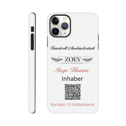 Stimmungsvolle Wandkunst für stilvolle Räume. Hartschalen Phone Case für iPhone – QR-Code Visitenkarte: zeitlos und harmonisch. Eine besondere Bereicherung für jeden Raum.