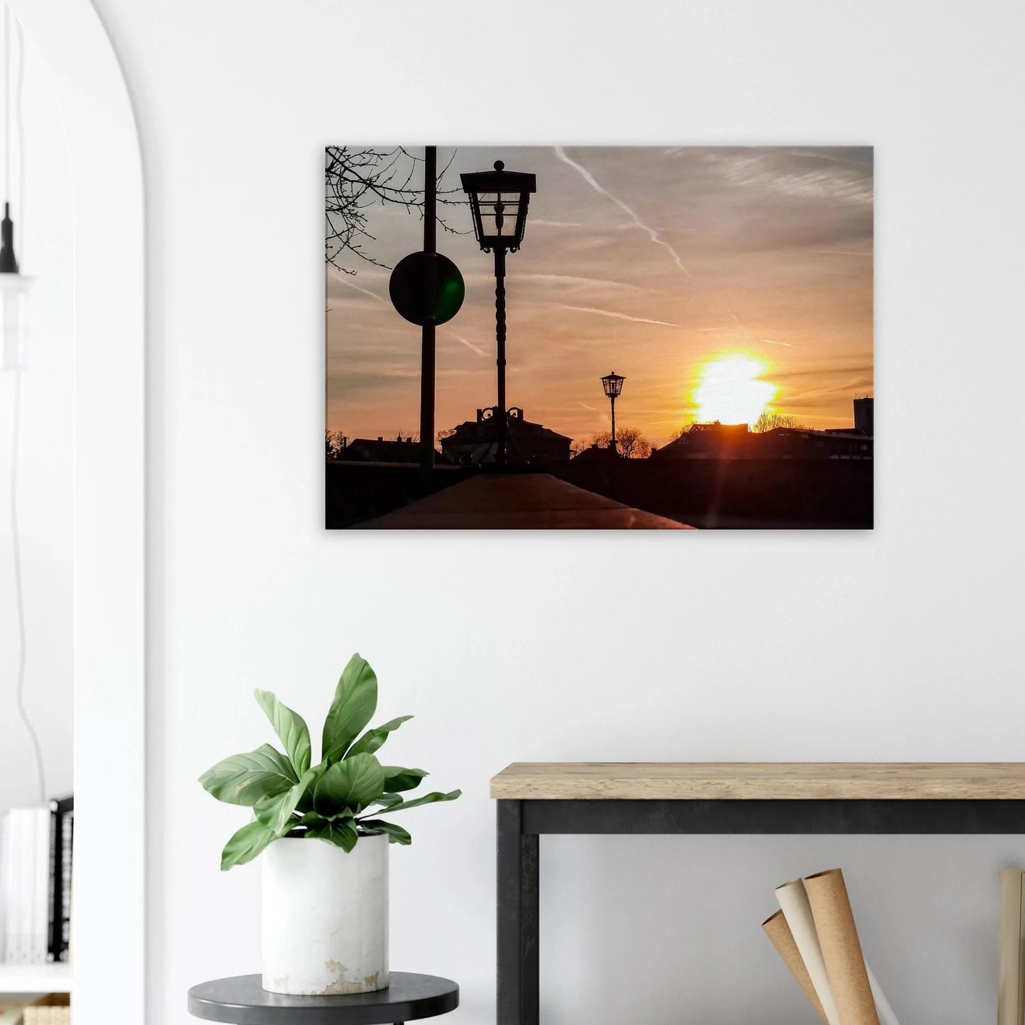 Dekoration mit Charakter. Kunstdruck - Dillenburg bei Dämmerung Leinwandbild  70x100 cm / 28x40″: zeitlos und harmonisch. Eine besondere Bereicherung für jeden Raum.