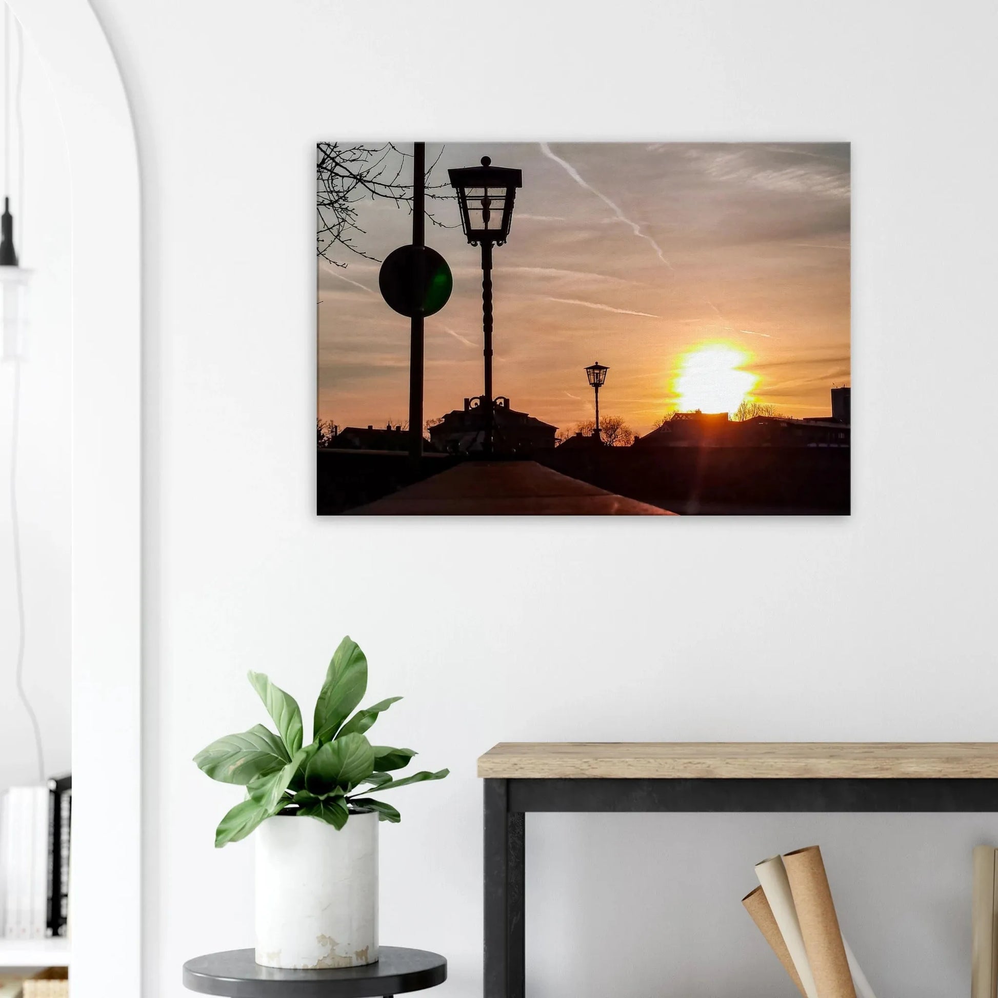Dekoration mit Charakter. Kunstdruck - Dillenburg bei Dämmerung Leinwandbild  70x100 cm / 28x40″: zeitlos und harmonisch. Eine besondere Bereicherung für jeden Raum.