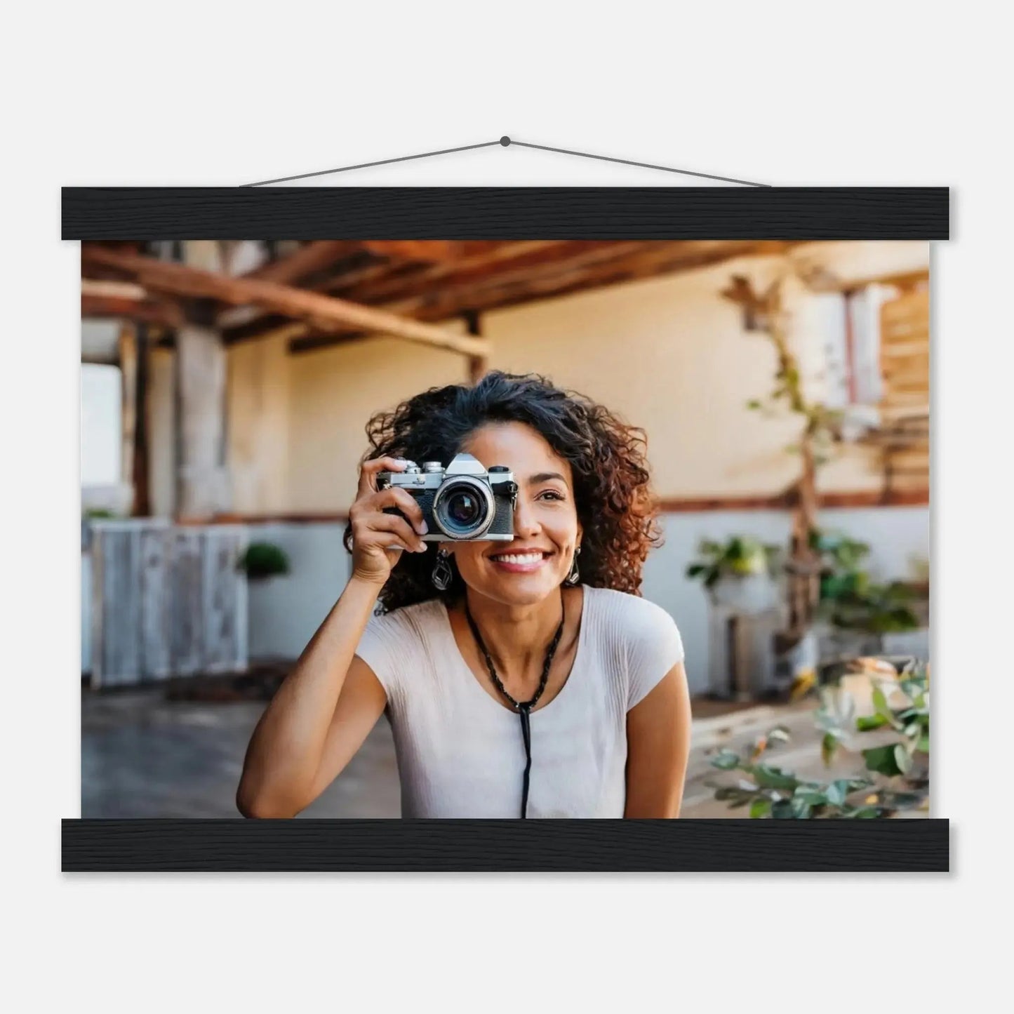Ein Ausdruck moderner Ästhetik. Individuelles Selbstportrait  mit Holzleisten – Dein Foto als Kunstwerk: für stilvolle Raumgestaltung. Schlicht, elegant und wirkungsvoll.