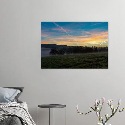 Ein Ausdruck moderner Ästhetik. Kunstdruck auf Leinwand - Die sonne läutet den Tag ein  70x100 cm / 28x40″: für stilvolle Raumgestaltung. Eine besondere Bereicherung für jeden Raum.