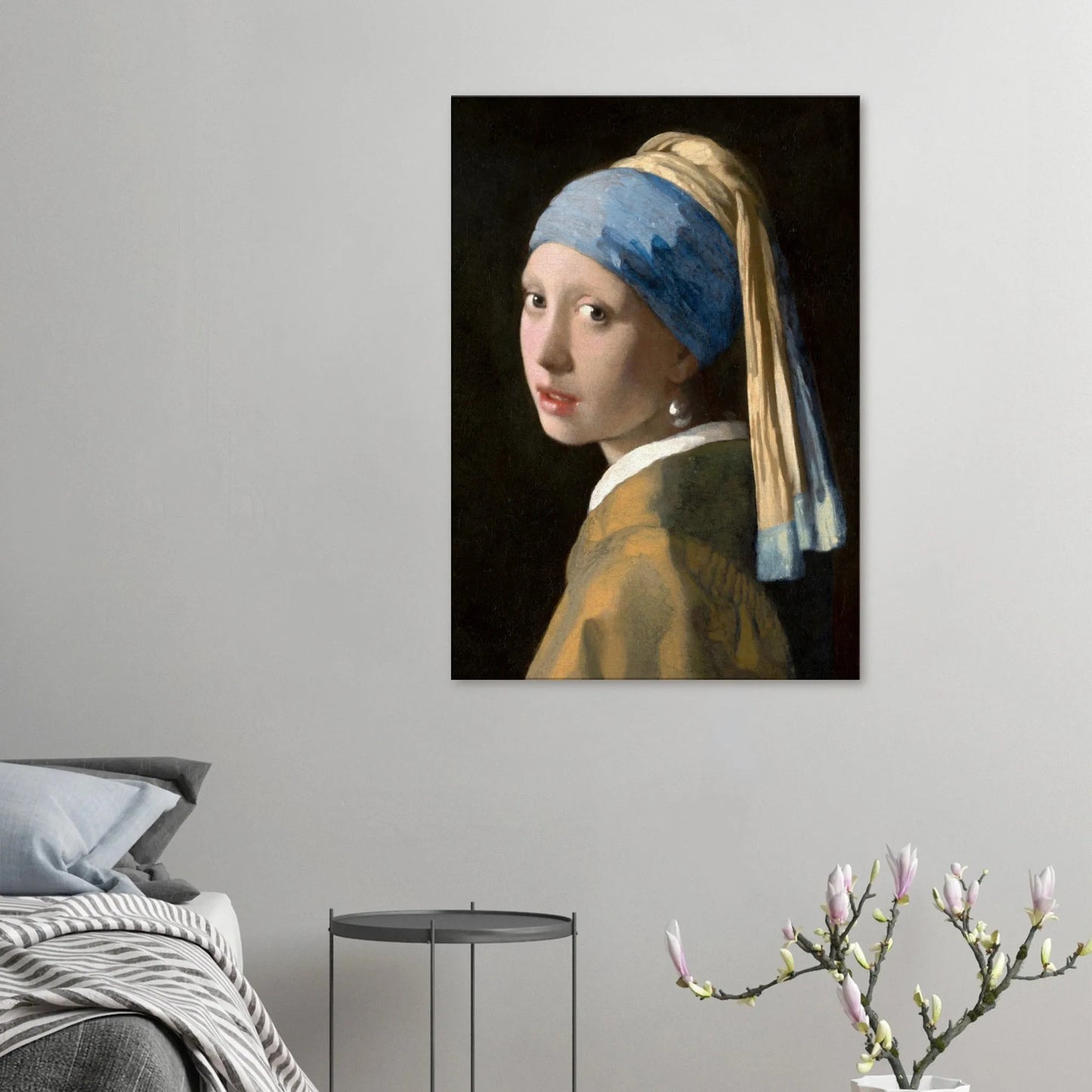 Stimmungsvolle Wandkunst für stilvolle Räume. Vermeer - Das Mädchen mit dem Perlenohrgehänge – Kunstvolle Wanddekoration: für stilvolle Raumgestaltung. Schlicht, elegant und wirkungsvoll.