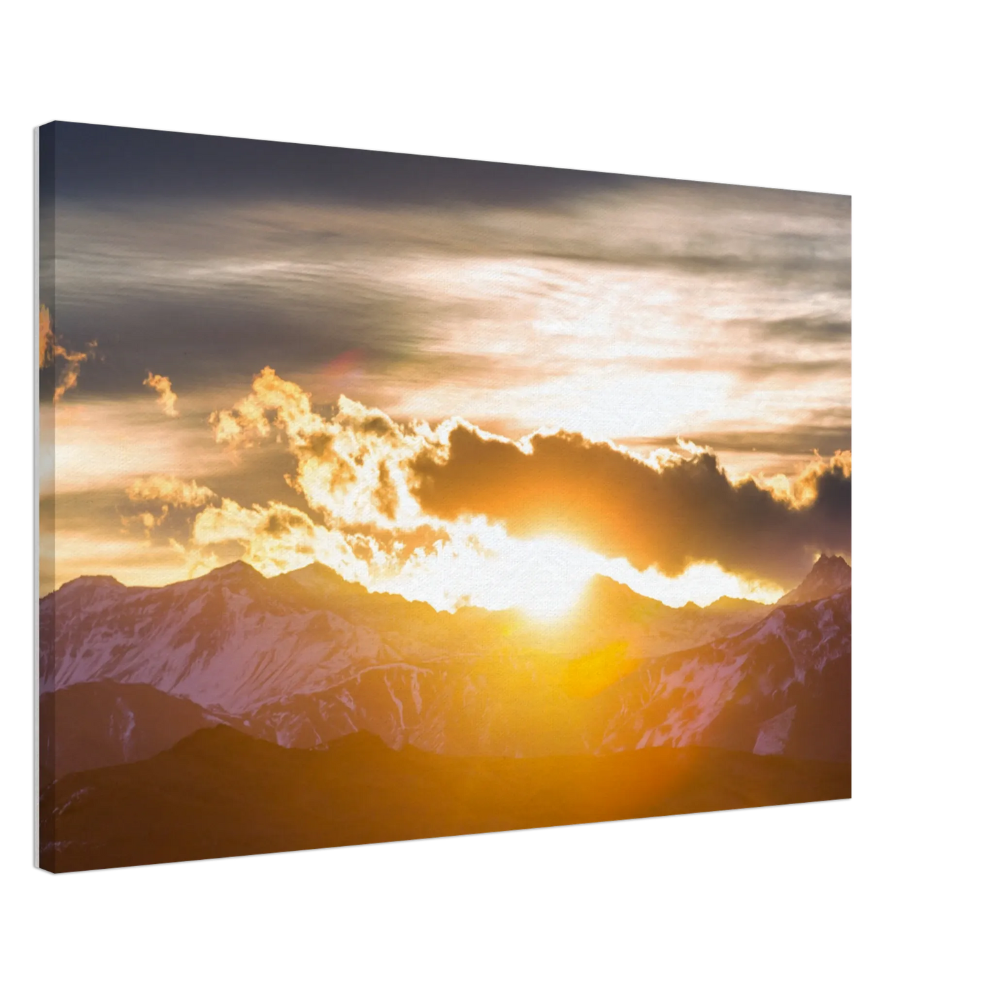 Stimmungsvolle Wandkunst für stilvolle Räume. Hochwertiger Kunstdrucke auf Leinwand -  Sonnenaufgang: passt in jedes Ambiente. Eine besondere Bereicherung für jeden Raum.