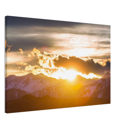 Stimmungsvolle Wandkunst für stilvolle Räume. Hochwertiger Kunstdrucke auf Leinwand -  Sonnenaufgang: passt in jedes Ambiente. Eine besondere Bereicherung für jeden Raum.