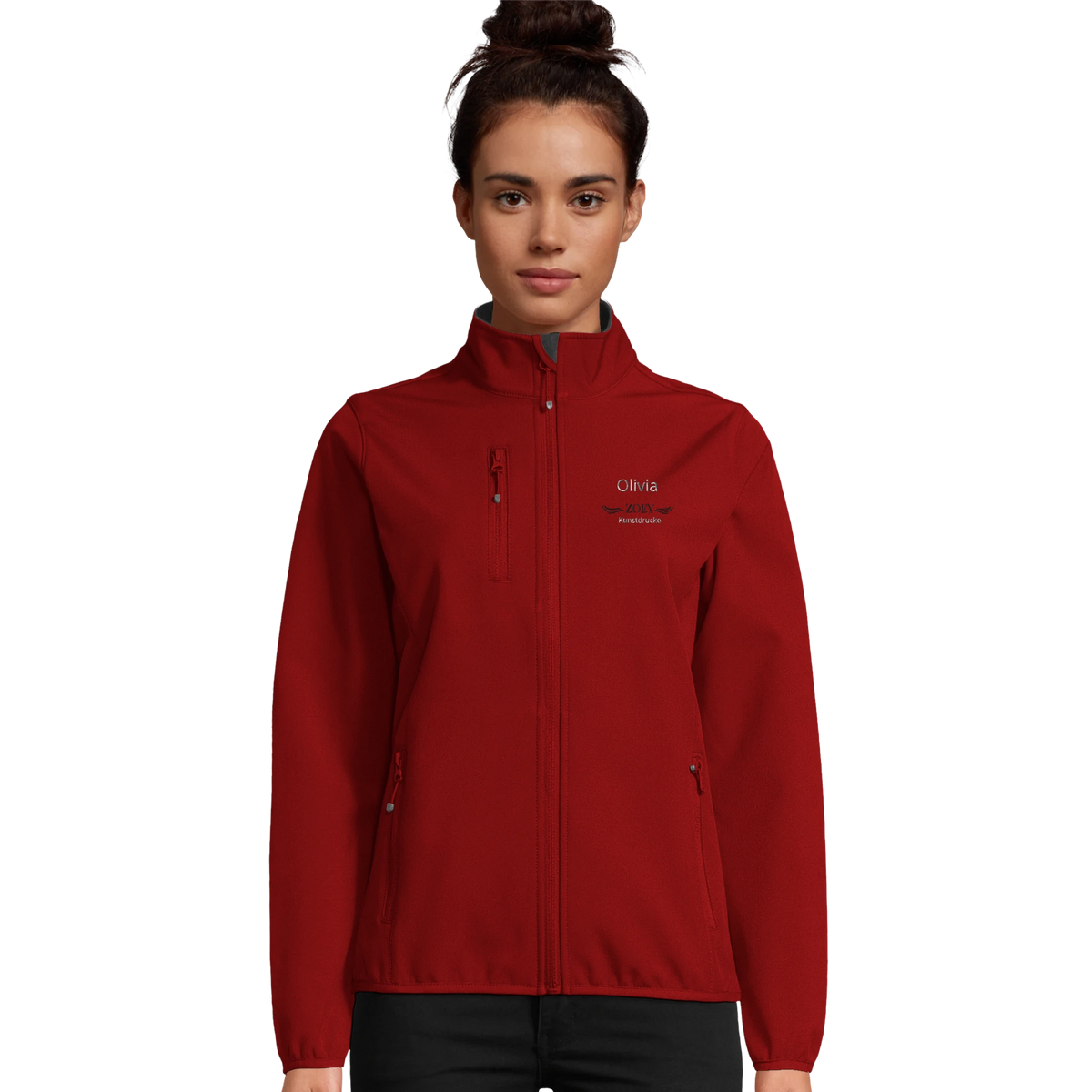 Softshelljacke für Damen aus recyceltem Polyester | SOL’S Falcon Women – Produkt mit dekorativem Motivdruck