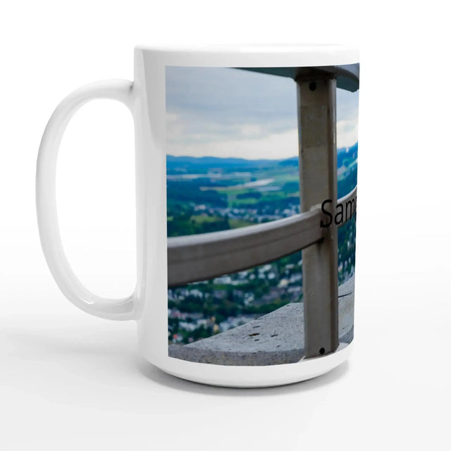 Stimmungsvolle Wandkunst für stilvolle Räume. Weiße 15oz 426 ML Ceramic Tasse / lade dein Foto hoch: zeitlos und harmonisch. Schlicht, elegant und wirkungsvoll.