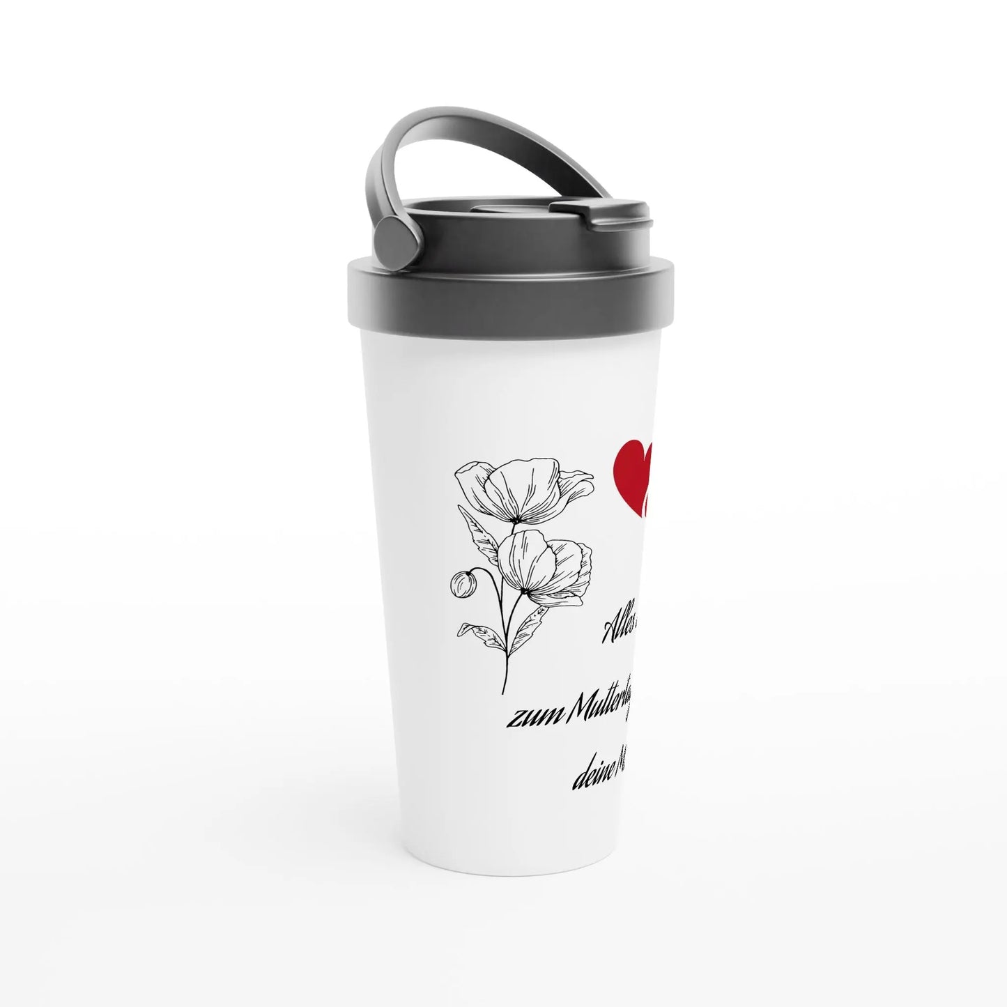 Weißer Edelstahl-Reisebecher (15oz) - Zoey Kunstdrucke