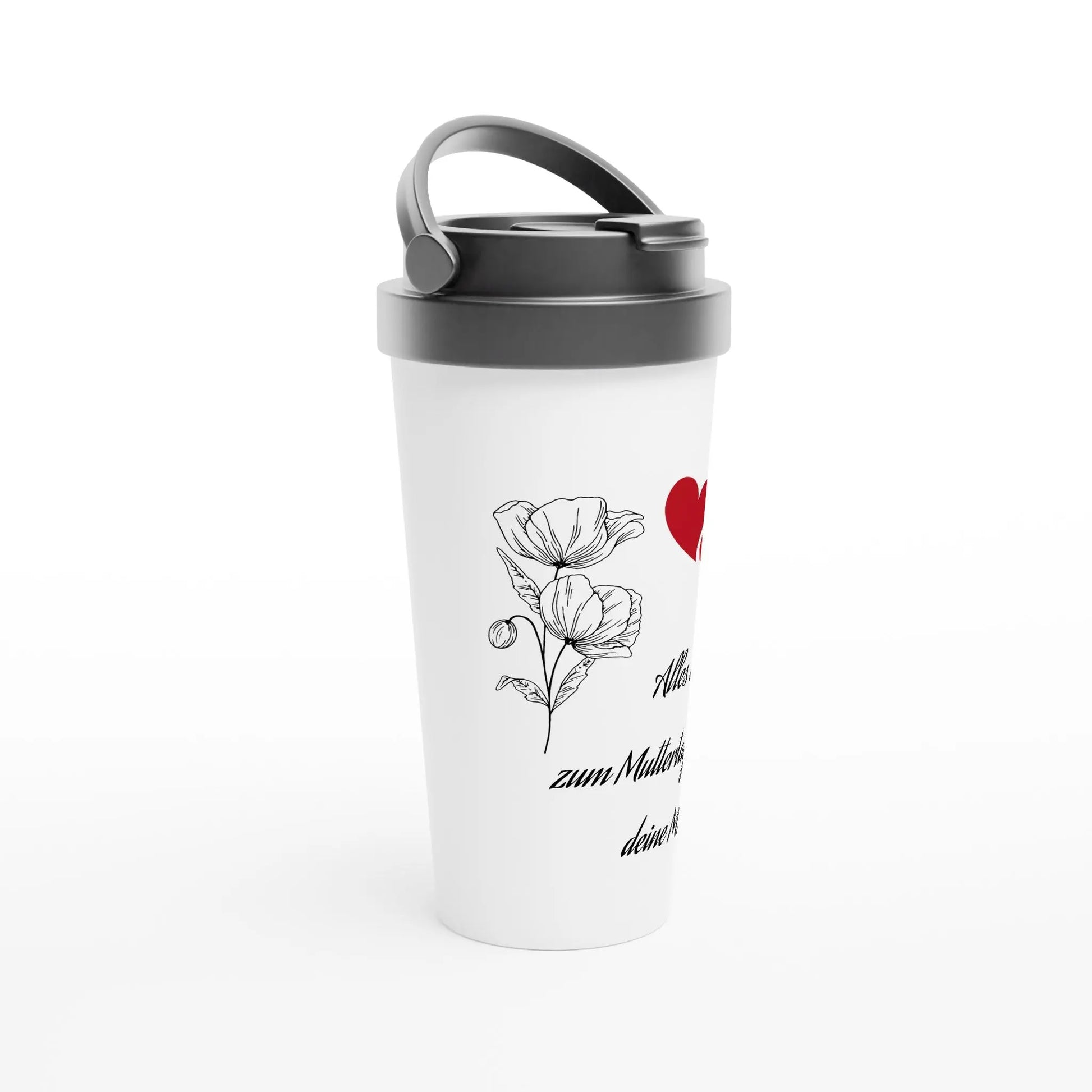 Weißer Edelstahl-Reisebecher (15oz) - Zoey Kunstdrucke