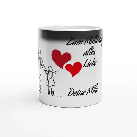Dekoration mit Charakter. Magische Keramiktasse 11oz - Mit Herzen Geschenkidee: für stilvolle Raumgestaltung. Schlicht, elegant und wirkungsvoll.