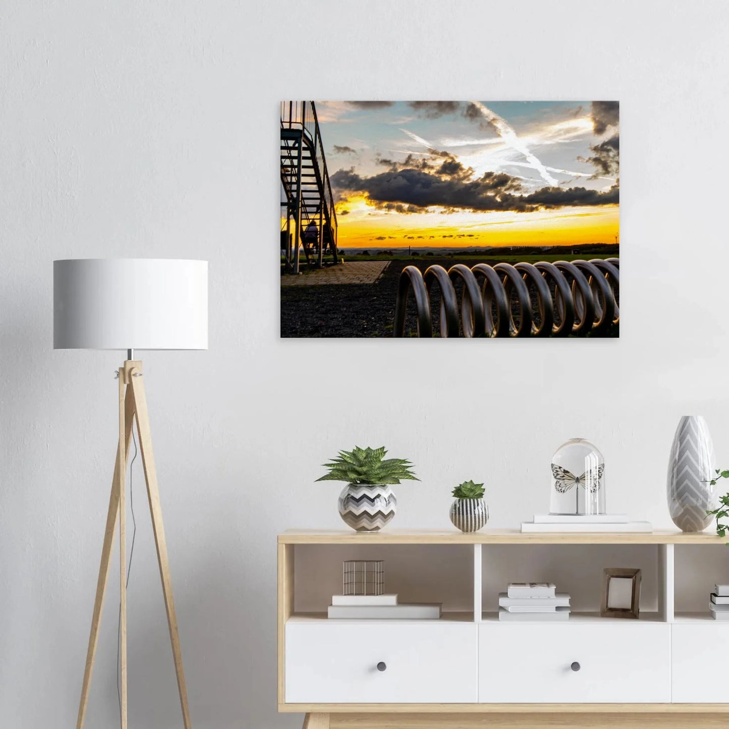 Dekoration mit Charakter. Kunstdruck auf Leinwand - Förderturm Bindweide  70x100 cm / 28x40″: zeitlos und harmonisch. Schlicht, elegant und wirkungsvoll.