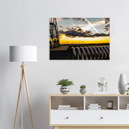 Dekoration mit Charakter. Kunstdruck auf Leinwand - Förderturm Bindweide  70x100 cm / 28x40″: zeitlos und harmonisch. Schlicht, elegant und wirkungsvoll.